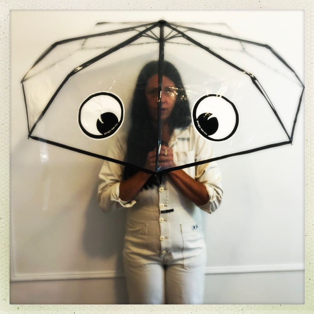 Googly eye cru clear umbrella